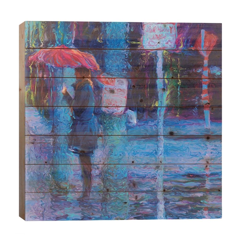 No Stops In Freemont Print On Wood by Iris Scott - Multi-Color