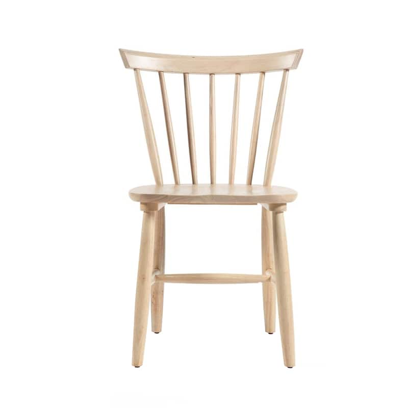 Set of 2 Wooden Dining Chairs with Spindle Backrest