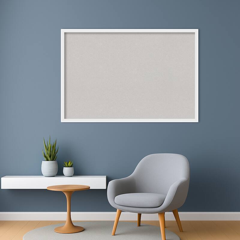 Incline White Wood Framed Cork Board - Bulletin Board, Organization Board, Pin Board