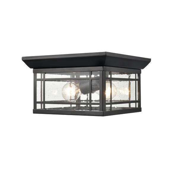 6-in W Black Outdoor Flush Mount Light 6-in W Black Outdoor Flush Mount Light