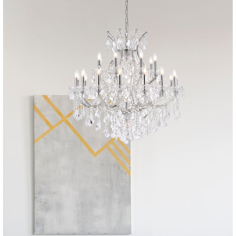 Fleur Illumination Collection Chandelier D:36in H:36in Lt:24 Chrome Finish