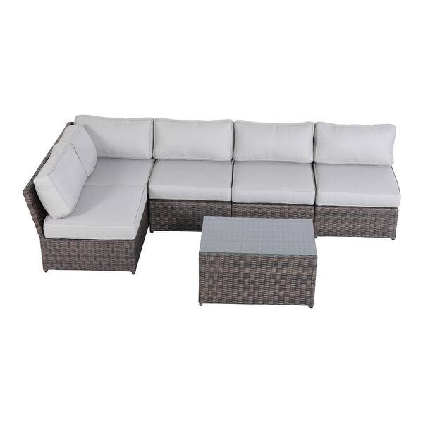 LSI Wicker/Rattan 4 Person Seating Group with Cushions Bed Bath