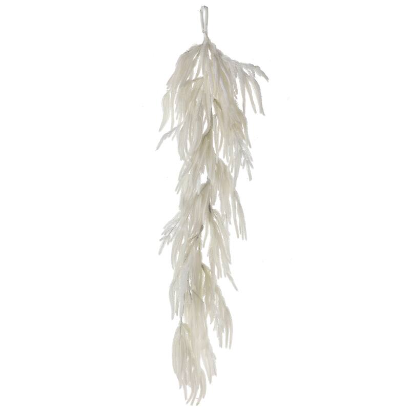 48" Real touch Flocked White Norfolk Pine Garland