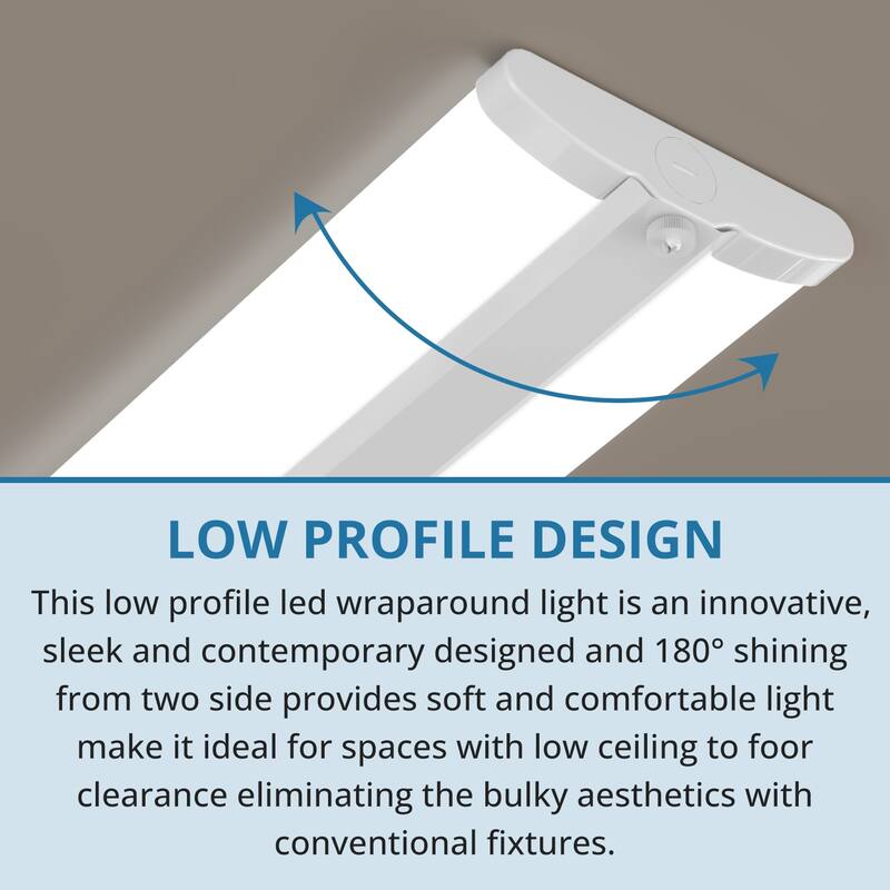 4FT LED Wraparound Light with 3 Wattages/3 Lumens/3 CCT Selectable,55W/65W/75W,5500lm/6500lm/7500lm,3000K/4000K/5000K