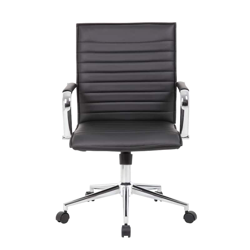 Boss Hospitality Task Chair with Fixed Chrome Arms - Black