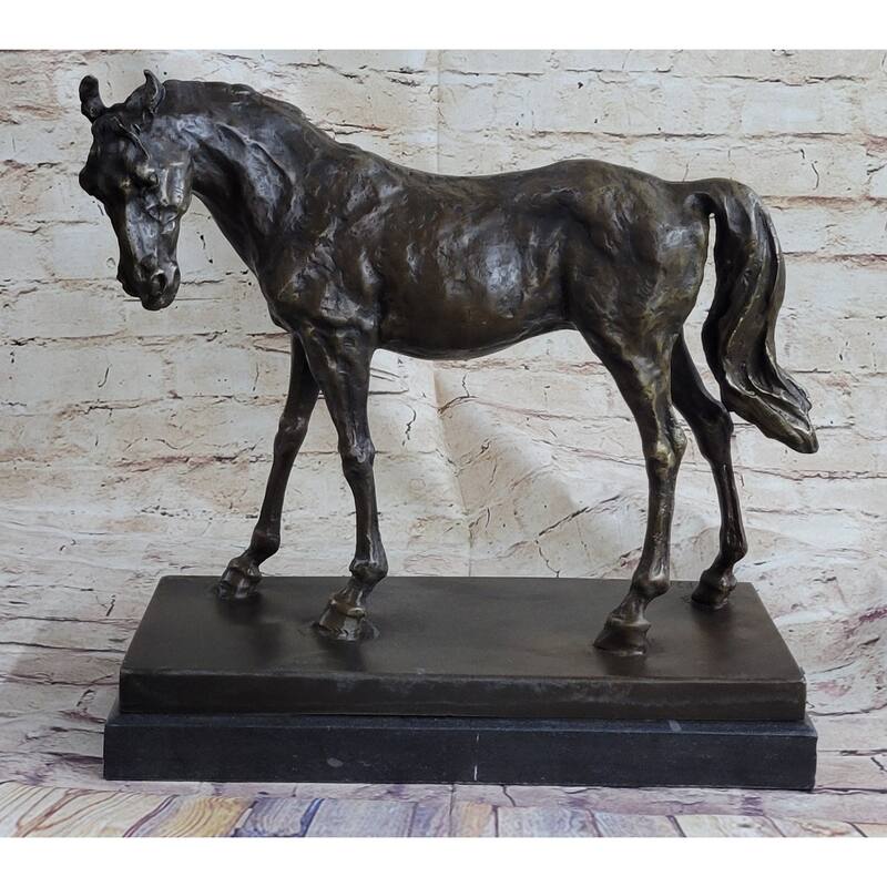 Large Arabian Horse Bronze Sculpture Statue By P.J Mene Hotcast Marble Figurine