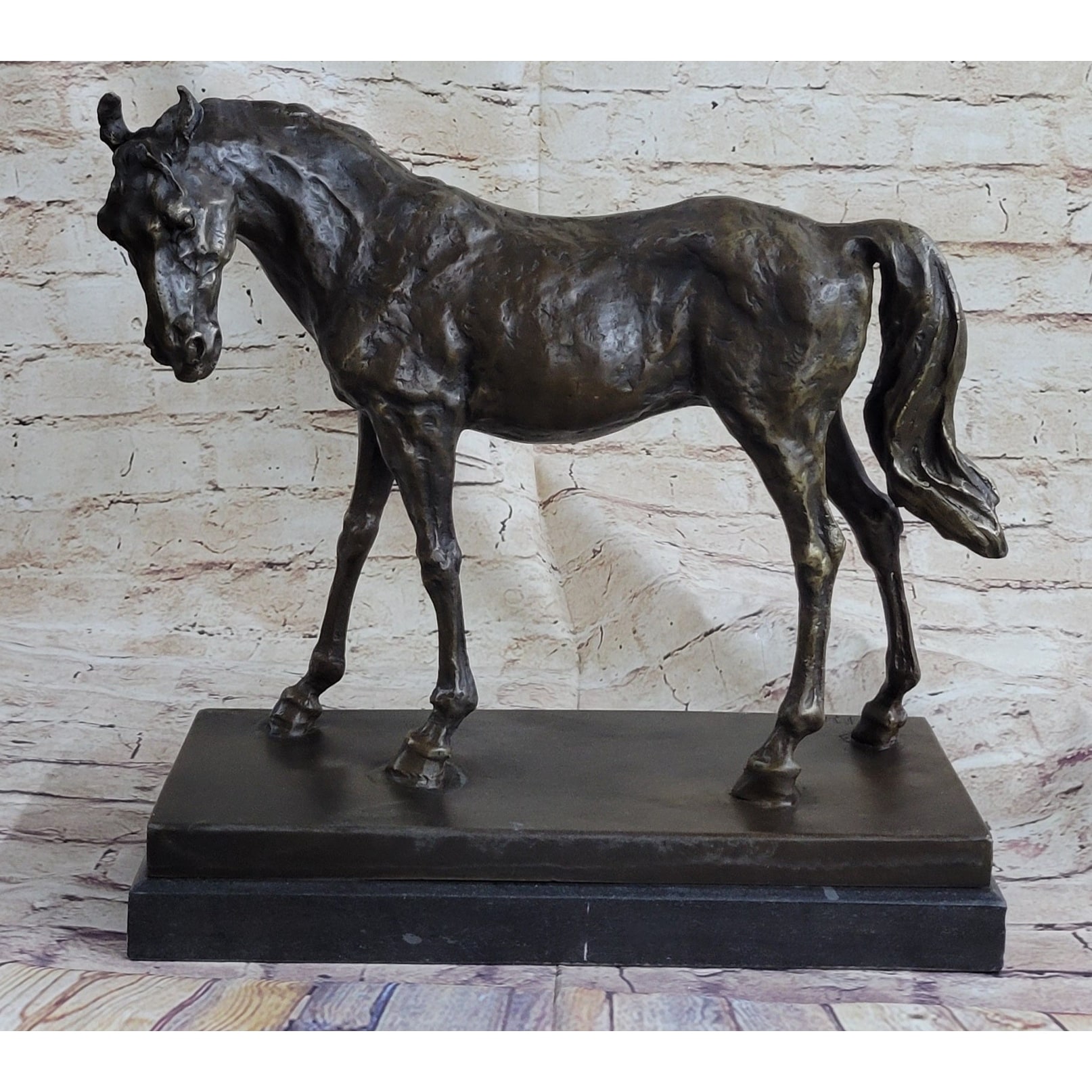 Large Arabian Horse Bronze Sculpture Statue By P.J Mene Hotcast Marble Figurine