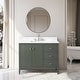 preview thumbnail 93 of 128, Vanity Art 42" Single Sink Bathroom Vanity Cabinet with Engineered Marble Countertop 42"/Brushed Nickel Handle - Linear Vintage Green