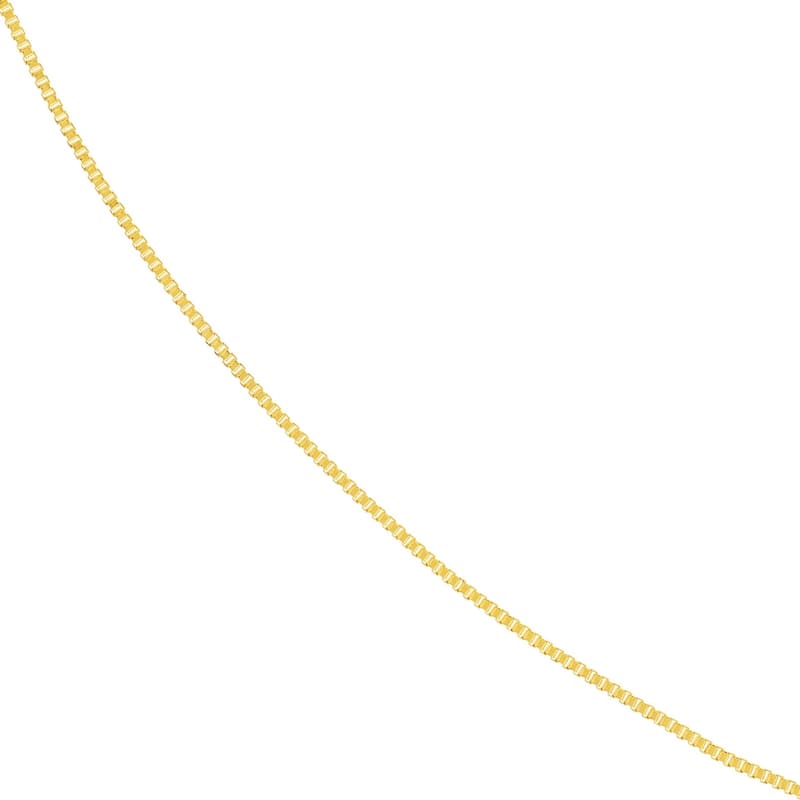 Curata 10k Yellow Gold 0.42mm Box Chain Necklace (Spring Ring)