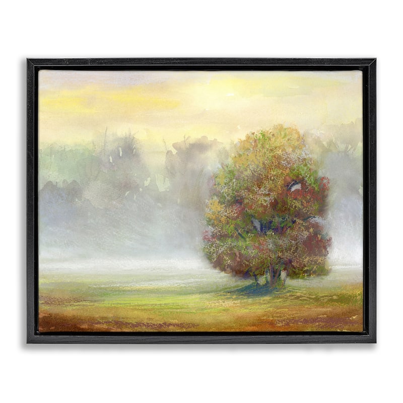 Stupell Dry Brush Tree in Nature Framed Floater Canvas Wall Art Design By Ashley Davis - 31 x 25 - Black