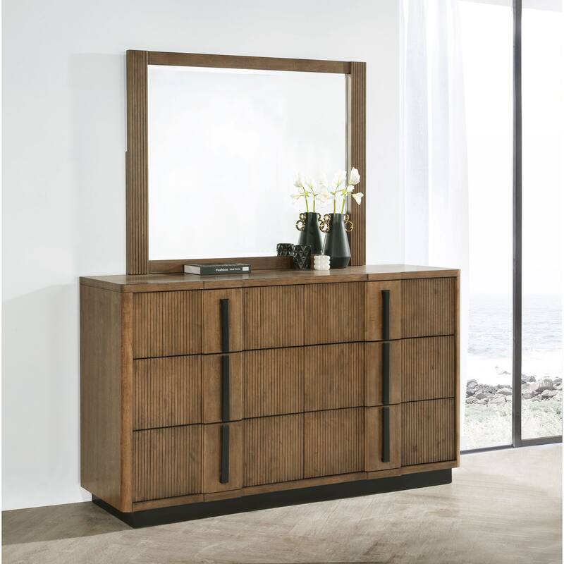 Terrace 6-drawer Dresser and Mirror Ash Brown