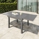preview thumbnail 13 of 21, VredHom Outdoor Tempered Glass Top Aluminum Extendable Dining Table - 35.4 in W x 35.4-70.9 in L x 29.5 in H Light Grey