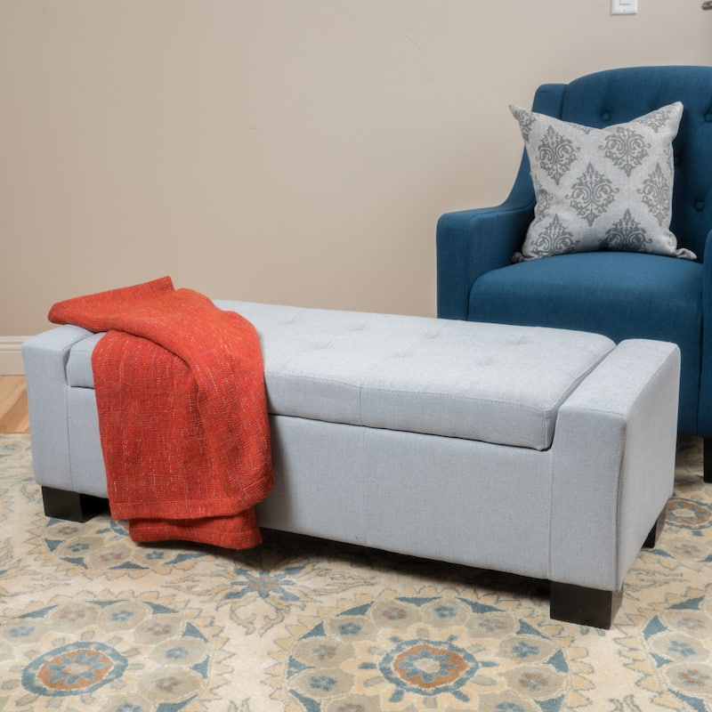 Modern Upholstered Storage Bench for Living Room Entryway