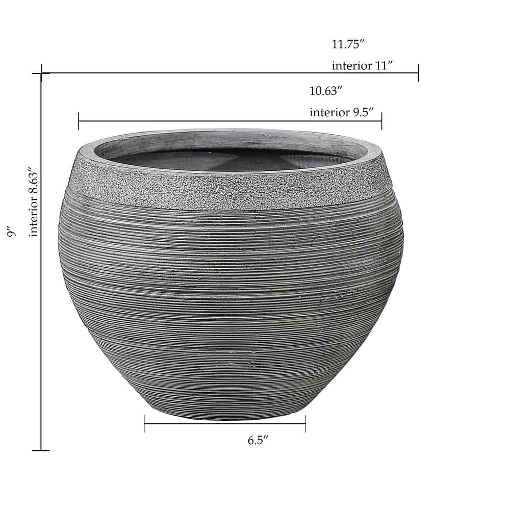 Pottery-Style Round MgO Planter, Indoor/Outdoor