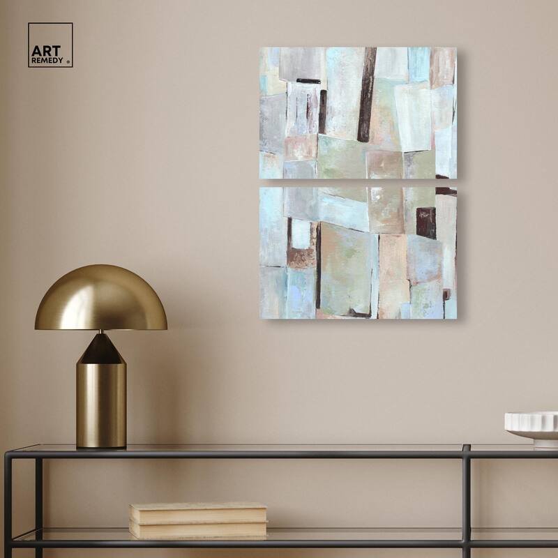 Crossed Lines Canvas Set of 2 by Art Remedy, Gallery Wrapped