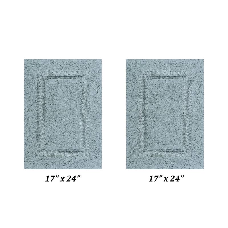 Better Trends Bath Rugs Set 100% Cotton Reversible Water Absorbent Bathroom Rug for Shower, Sink, Bath Mats - Lux Collection