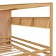 preview thumbnail 8 of 13, Full Size Platform Bed House Shaped Bed with All-in-One Wardrobe and Compartments, 3 Shelves & 2 Drawers Underneath, Natural
