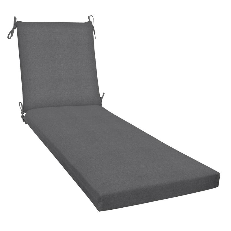 Textured Chaise Lounge Cushion - 22.5" wide x 70" long x 45" deep x 3.5" thick - Heathered Solid Dark Grey