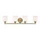 preview thumbnail 8 of 7, Savoy House Melrose 4 Light 34" Wide Bathroom Vanity Light Warm Brass