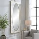 preview thumbnail 1 of 5, Rectangular Framed Wall Mirror - 80" - White and Gold