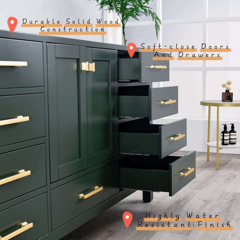 Prismora 54 inch Bathroom Vanity Set in Juniper Green