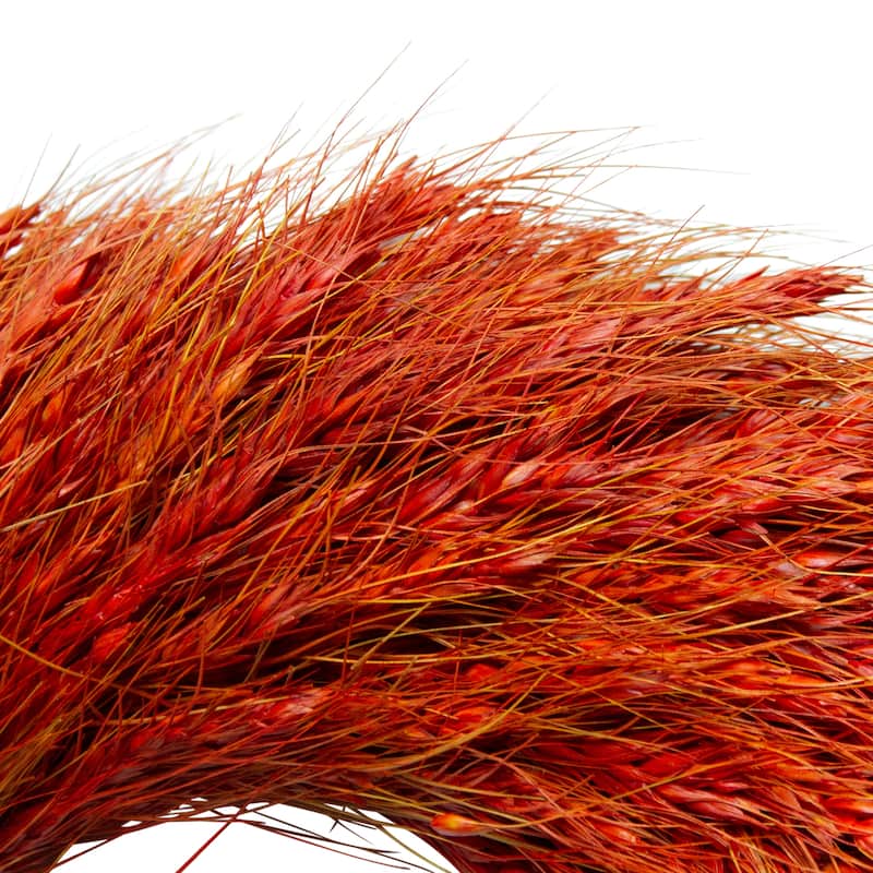 Red and Orange Ears of Wheat Fall Harvest Wreath - 12-Inch, Unlit