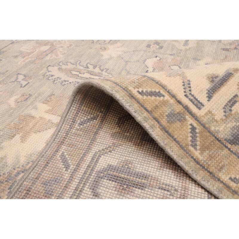 ECARPETGALLERY Hand-knotted Modern Oushak Sage Wool Rug - 9'0 x 12'3