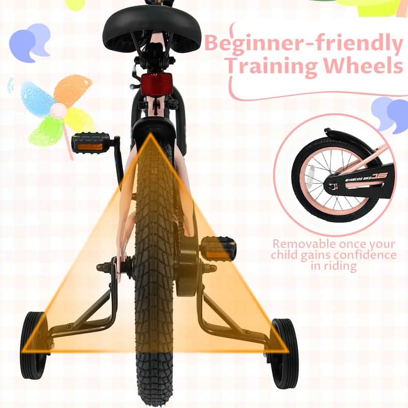 Costway 14" Kids Bike with Removable Training Wheels Adjustable Seat & - See Details