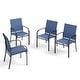preview thumbnail 15 of 19, MAISON ARTS 4/6 Pieces Patio Dining Chairs, 3-Color Outdoor Textilene Dining Chairs Blue-4 Pieces