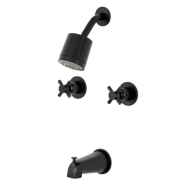 slide 2 of 20, Concord Two-Handle Tub and Shower Faucet Matte Black