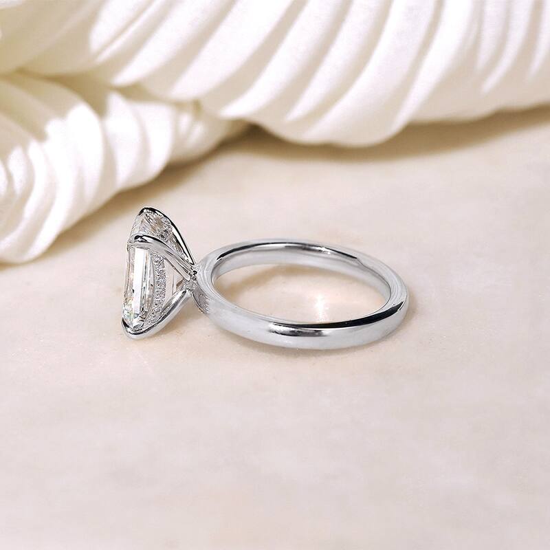 Kobelli 4.12 Carats Diamond Solid Platinum Lab Grown Emerald Hidden Drape Halo Engagement Ring (EF/VS, Certified)