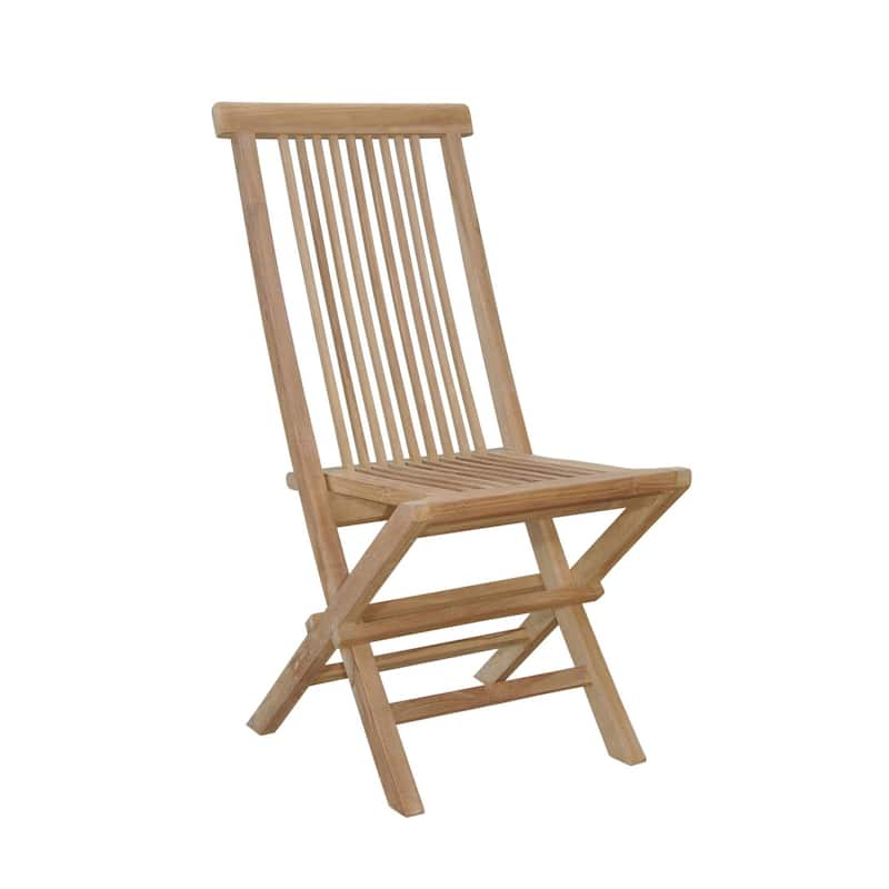 Bristol Teak Outdoor Dining Chair - Foldable (Set of 2) - N/A - No Cushion