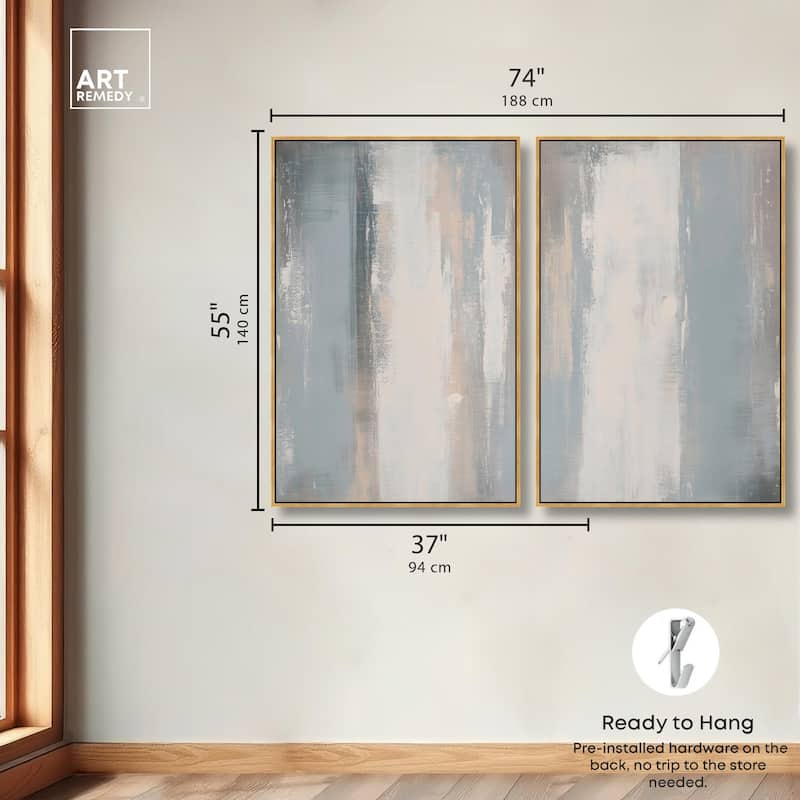 Neutral Ground Canvas Set of 2 by Art Remedy