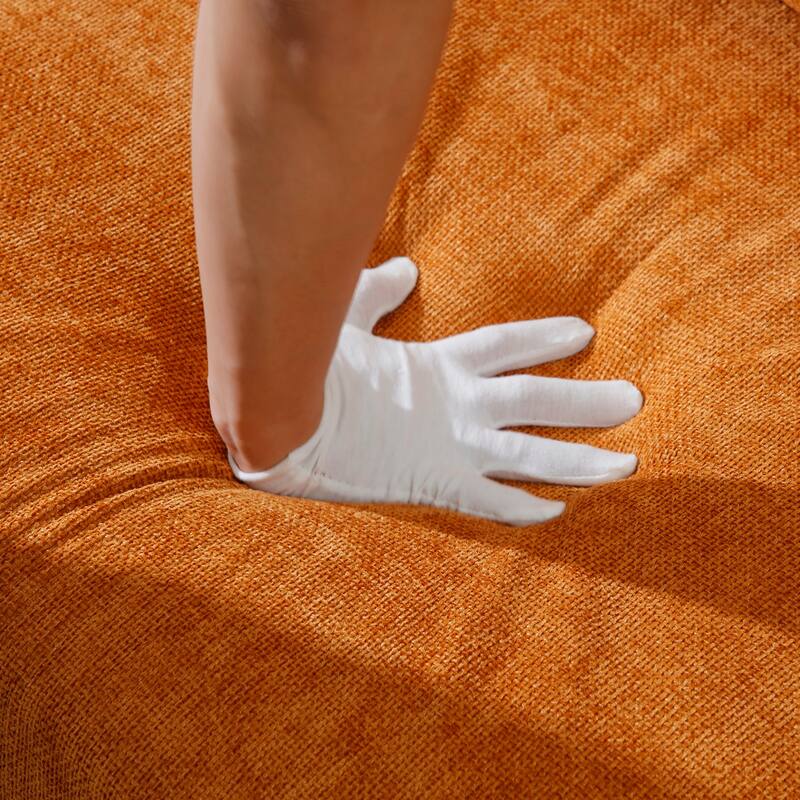 2-Seater Sofa Couch with Crystal Button Accents, Sofa Couch Loveseat with Wooden Non-Slip Legs and Rolled Armrests