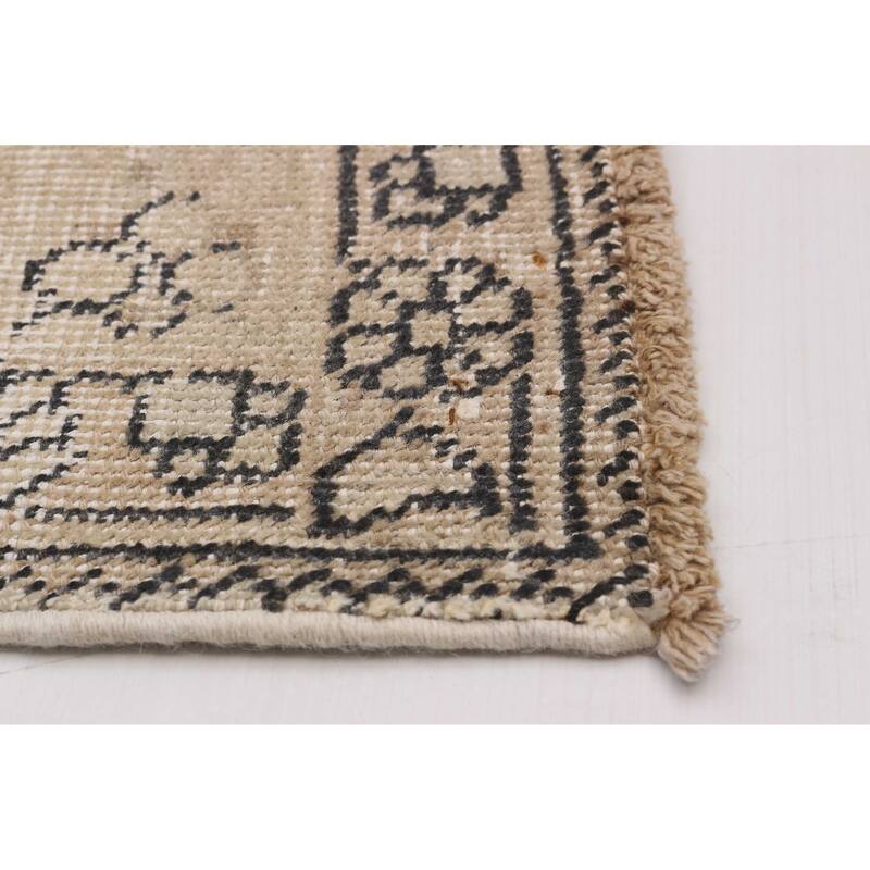 ECARPETGALLERY Hand-knotted Antalya Vintage Khaki Wool Rug - 6'7 x 9'10