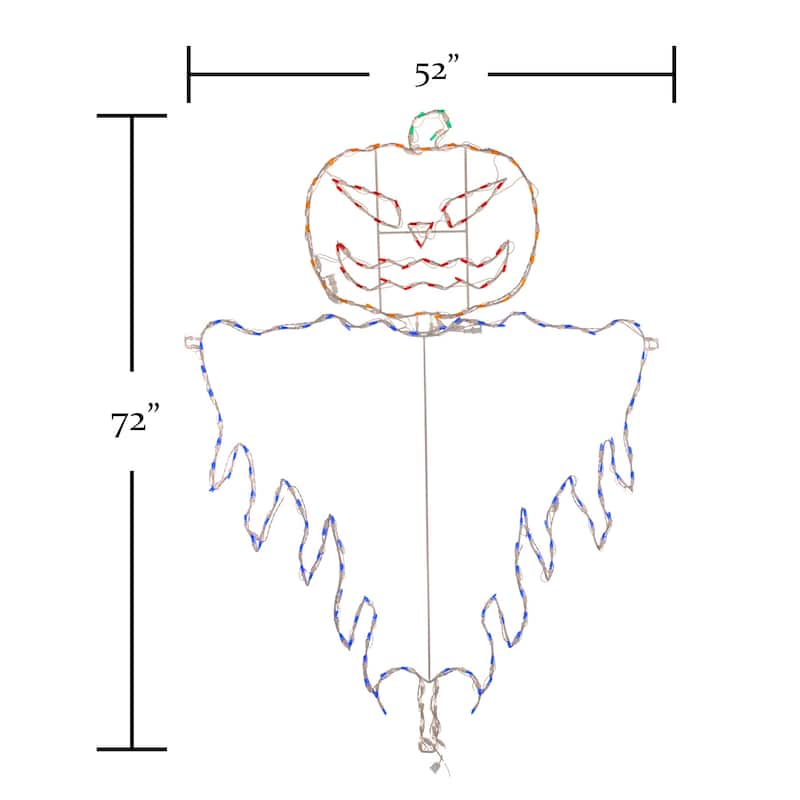 Halloween LED Jack O Lantern Evil Scarecrow 72 inches