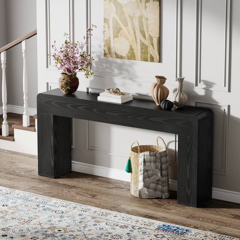 Industrial Rustic Brown Extra Long 70.9" Console Table for Entryway