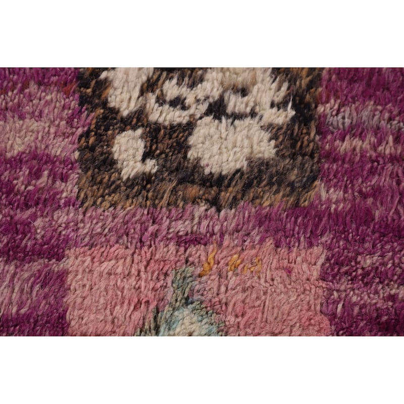 Purple Tribal Moroccan Oriental Large Area Rug Handmade Wool Carpet - 9'3" x 14'6"
