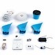 preview thumbnail 6 of 13, Blue Reversible Flush Mount Ceiling Fan Light with Remote