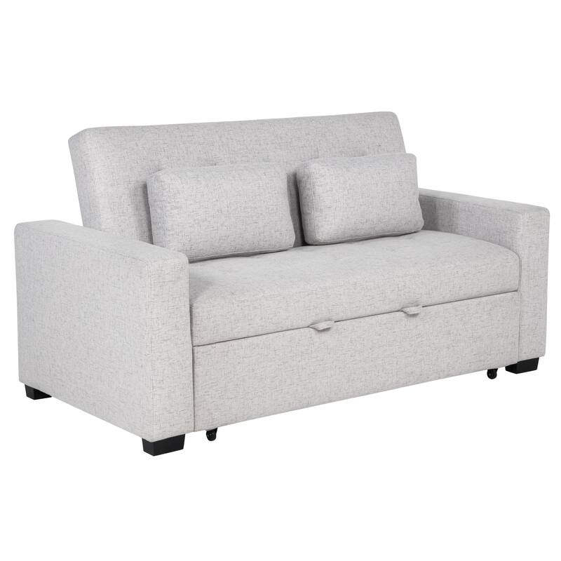 Drina Full Size Pull Out Sofa Bed Grey