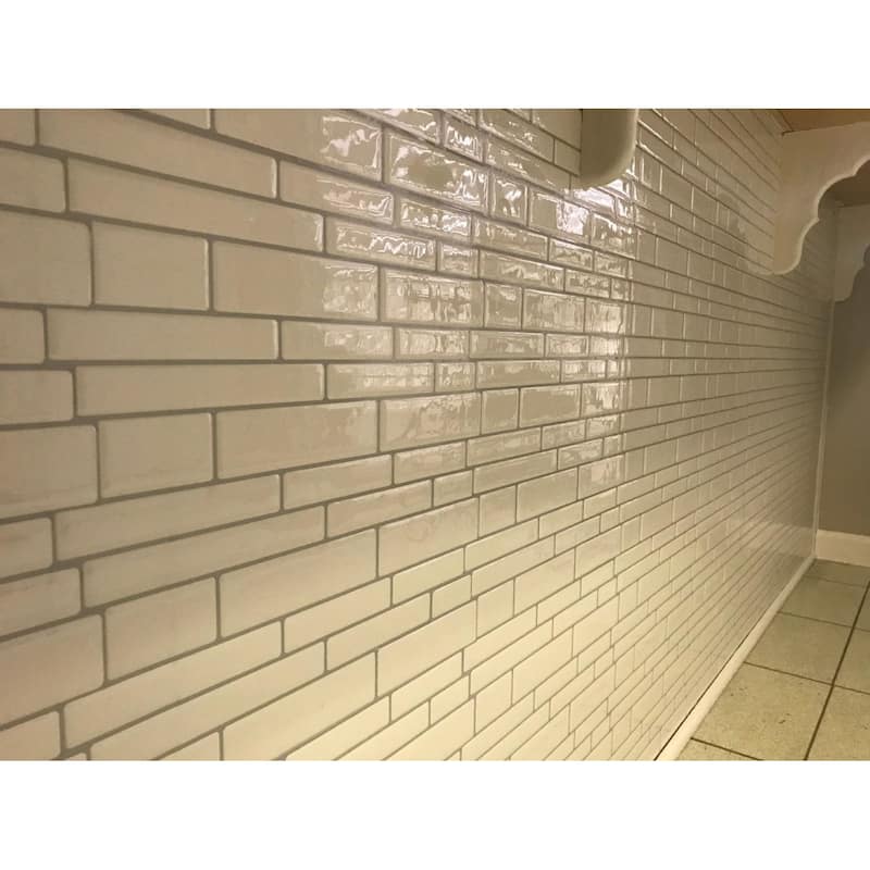 Art3d 12"×12" Vinyl Peel and Stick Backsplash Tile White Brick (10-Pack)