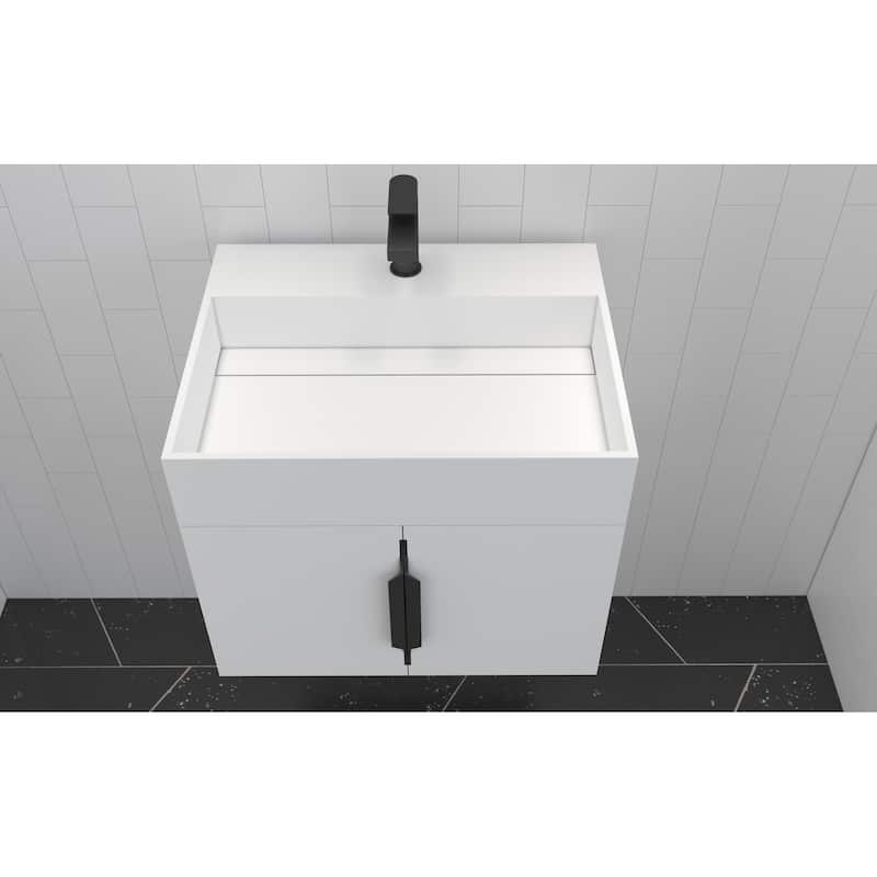 Amazon 24" Wall Mounted Bathroom Vanity Set w/ White Top