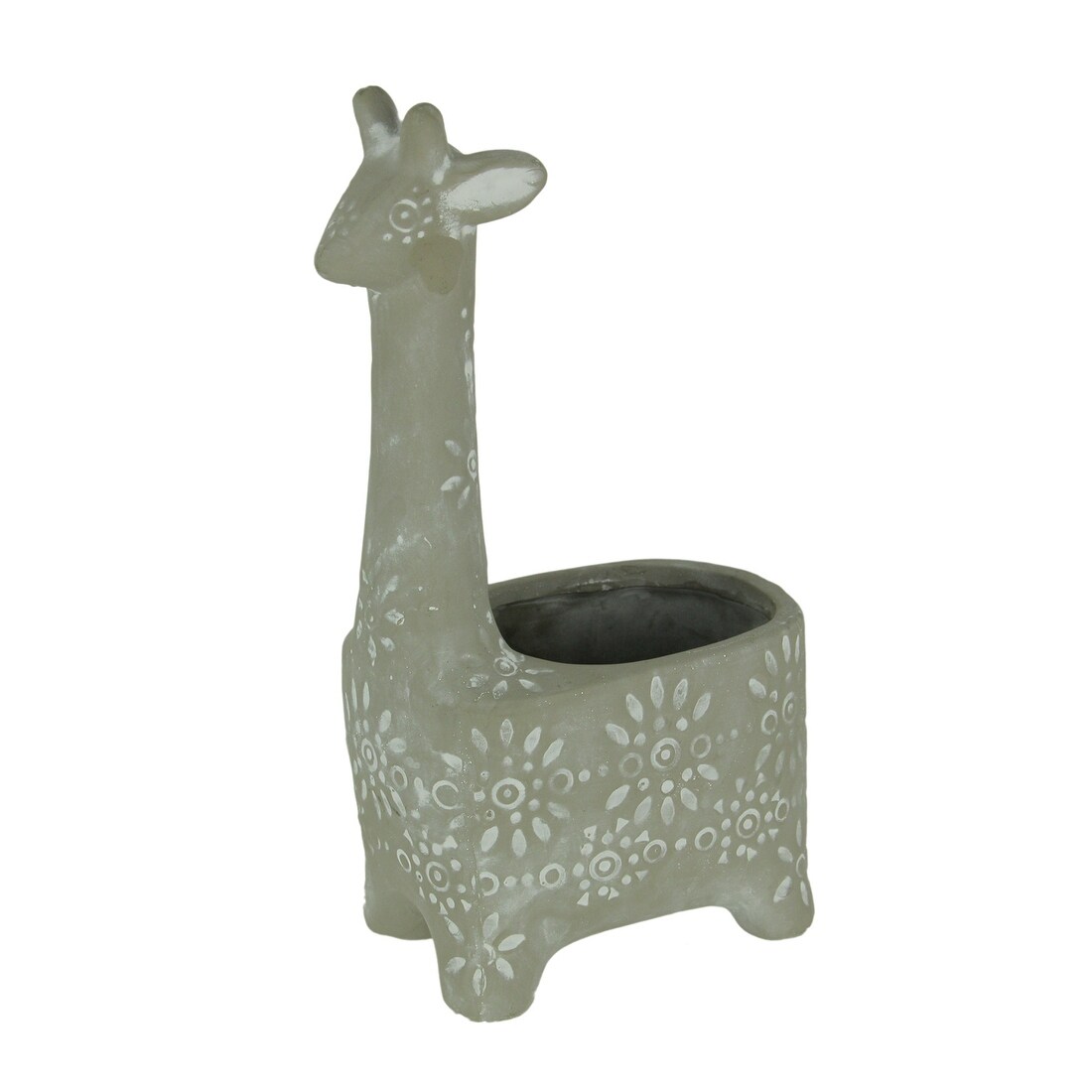 Shop Grey Ceramic Starburst Pattern Giraffe Planter Statue 10 75 X 6 25 X 3 75 Inches Overstock 29166512