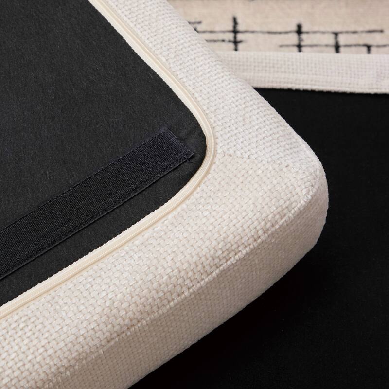 46"W Modern Chenille Storage Ottoman