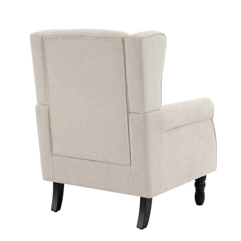 Button-Tufted Accent Chair Wingback Armchair - 38"H