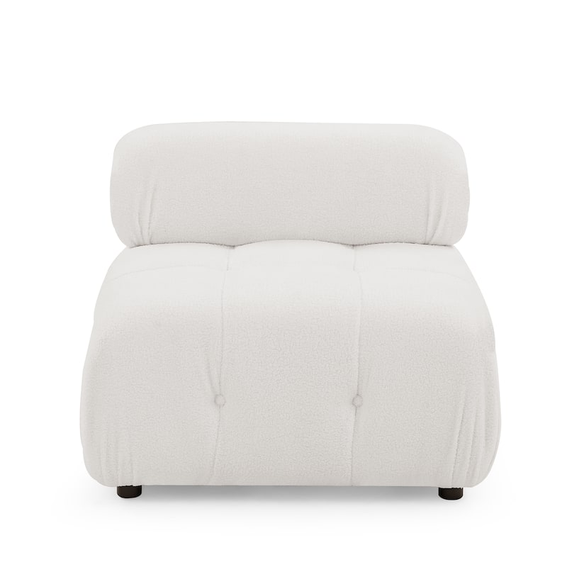 93" Velvet Modular Sectional Sofa with Button Tufted Design, Reversible Ottoman and DIY Combination
