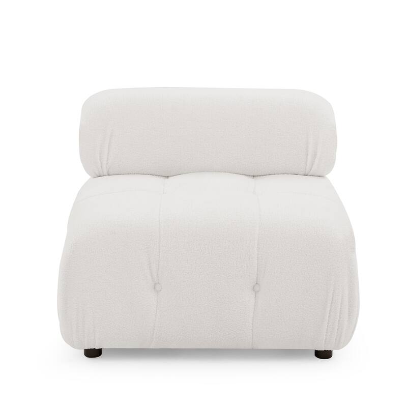 93" Velvet Modular Sectional Sofa with Button Tufting & Ottoman