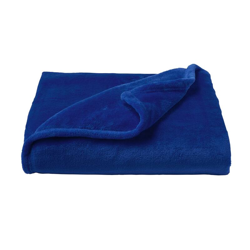 Velvet Throw - Oversized Solid Microfiber Polyester Blanket for Year-Round Warmth by Windsor Home