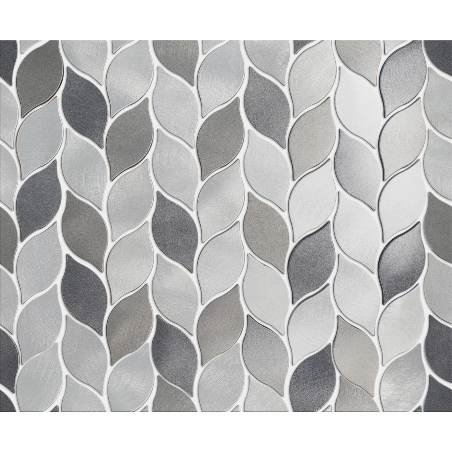 Tilegen Leaf Shape 1 25 X 2 75 Aluminum Metal Mosaic Tile In Silver Gray Wall Tile 10 Sheets 11sqft Overstock 27973502