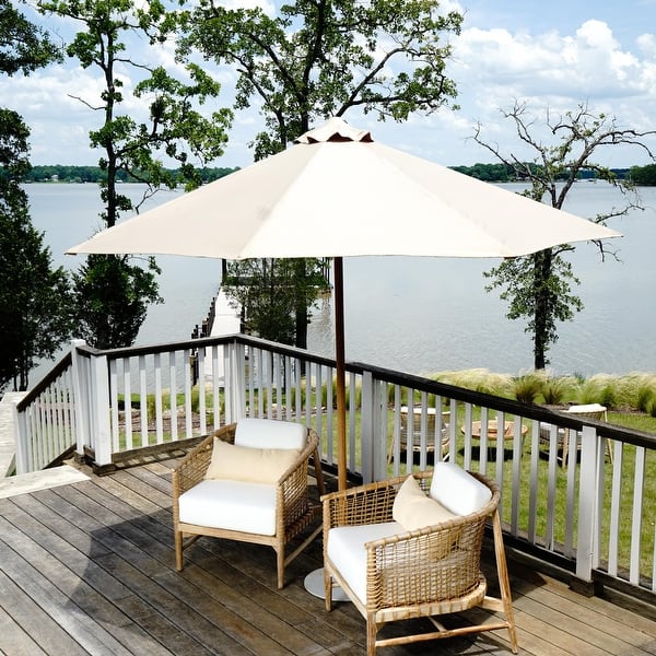 Shop Black Friday Deals On San Miguel Adjustable Teak Outdoor Patio Umbrella Base Not Included Overstock 31286253
